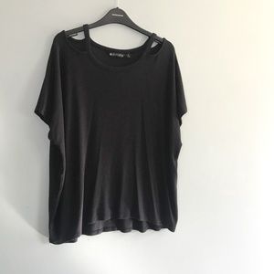 EUC Athleta Ribbed Tee with Cutouts XL Black